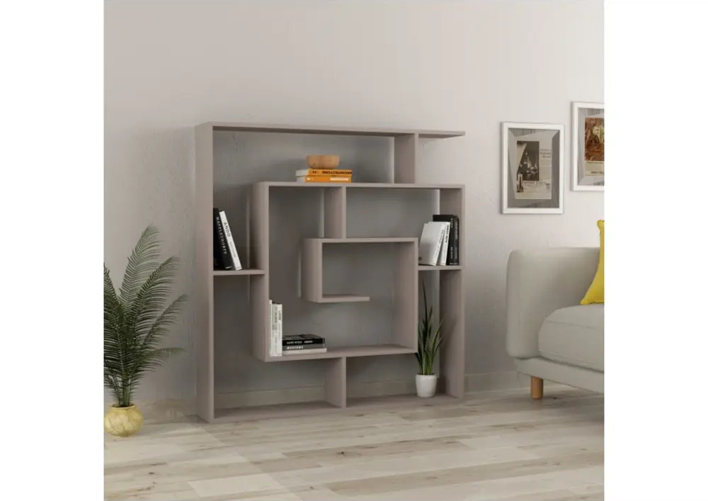 91780293 Стеллаж деревянный Leve home 125x129x22 см нагрузка до 5 кг мдф с покрытием цвет какао STLM-1086647