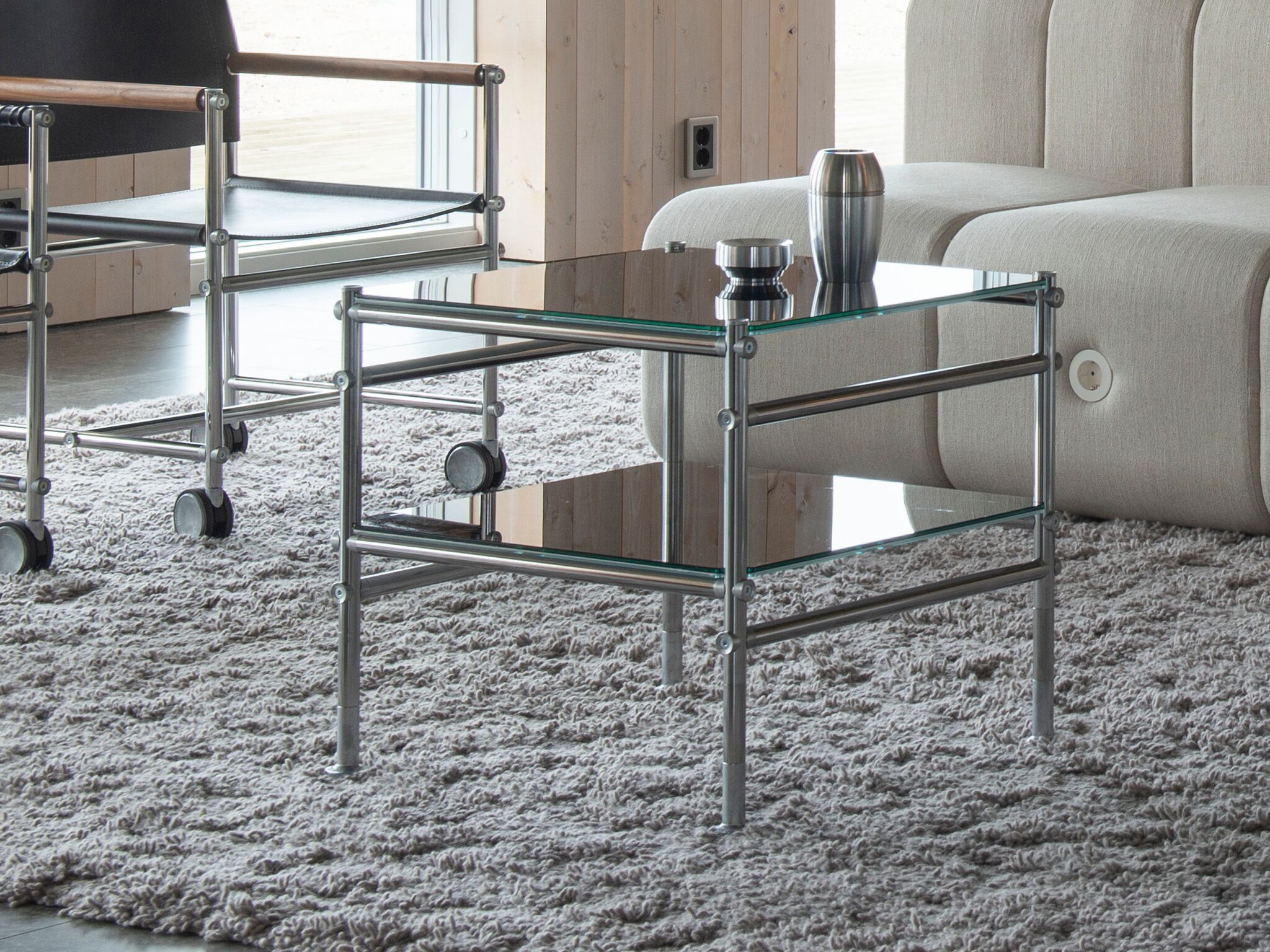 Стальной и стеклянный журнальный столик с отсеком для хранения Bla Station Able ARCH-00029113 - Вид №2