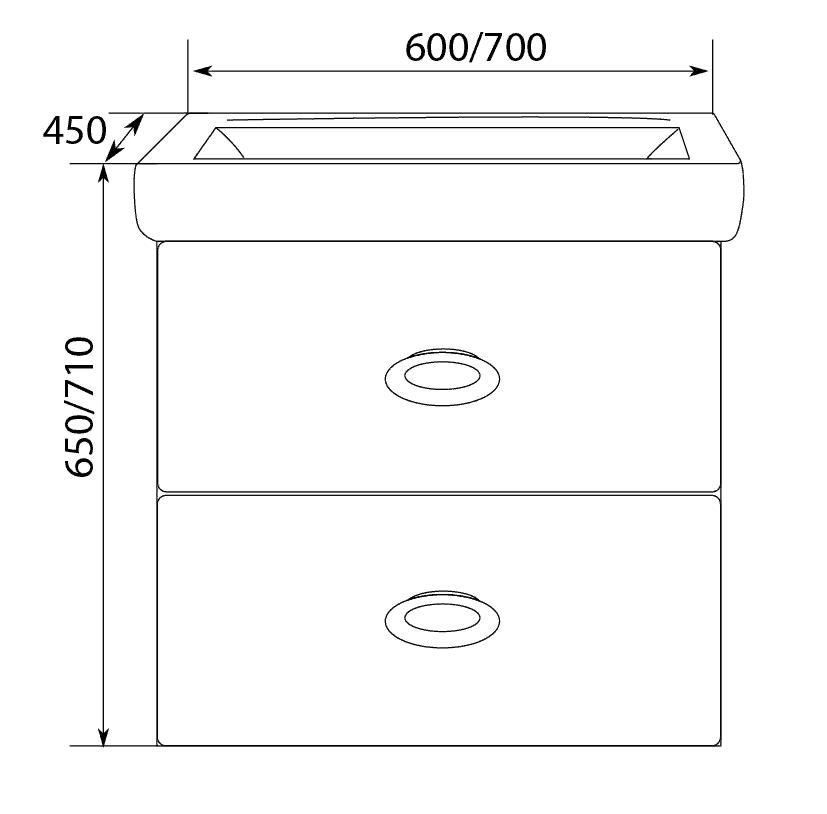 У69563 Тумба Arrondi 70П 2в.я. White 1 Marka Art - Вид №1