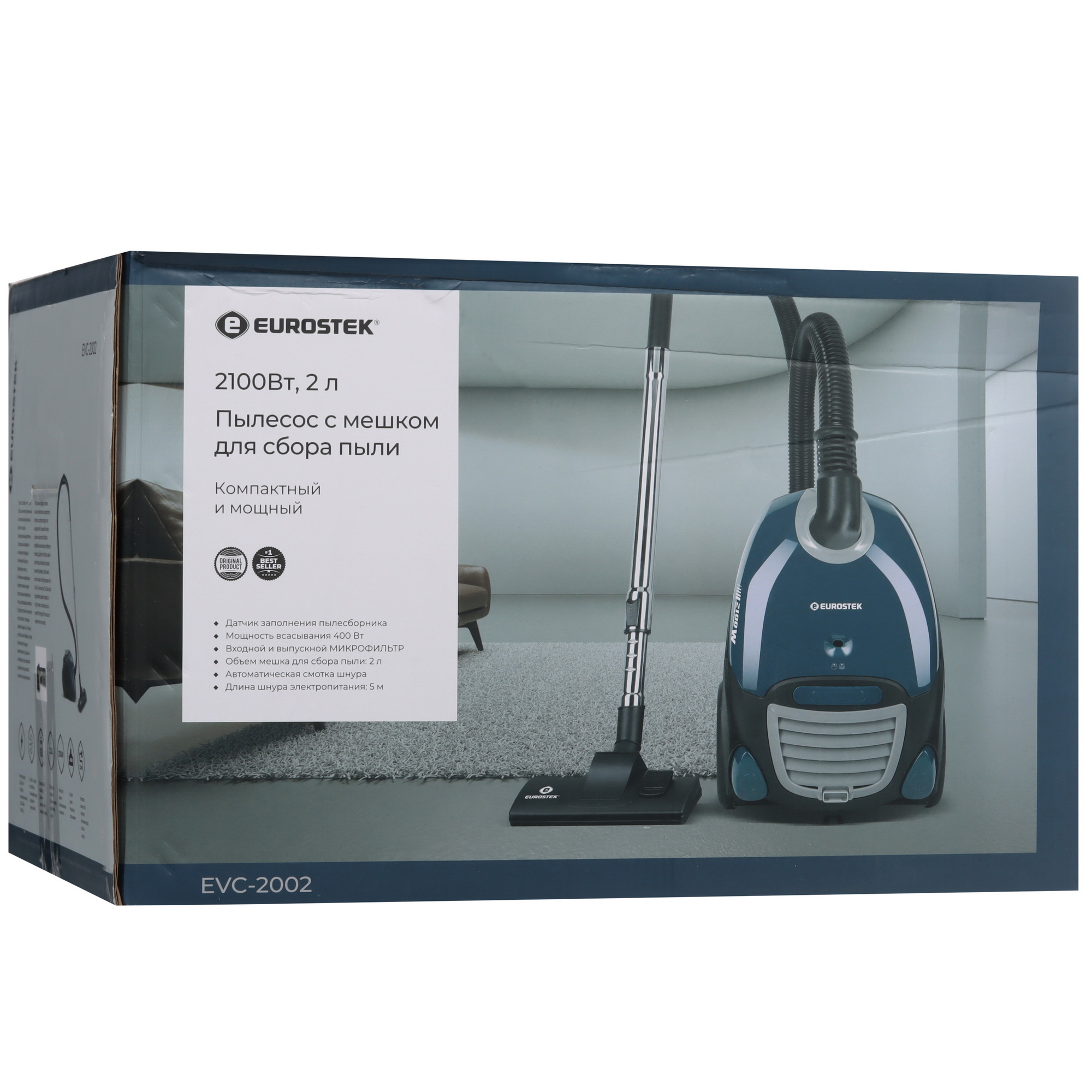 9162946 Пылесос Eurostek EVC-2002 синий STDN-0146838 - Вид №13