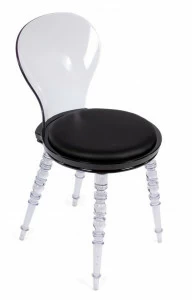 Стул с прозрачными ножками черный Babel BRADEX HOME  00-3973885 Прозрачный;черный