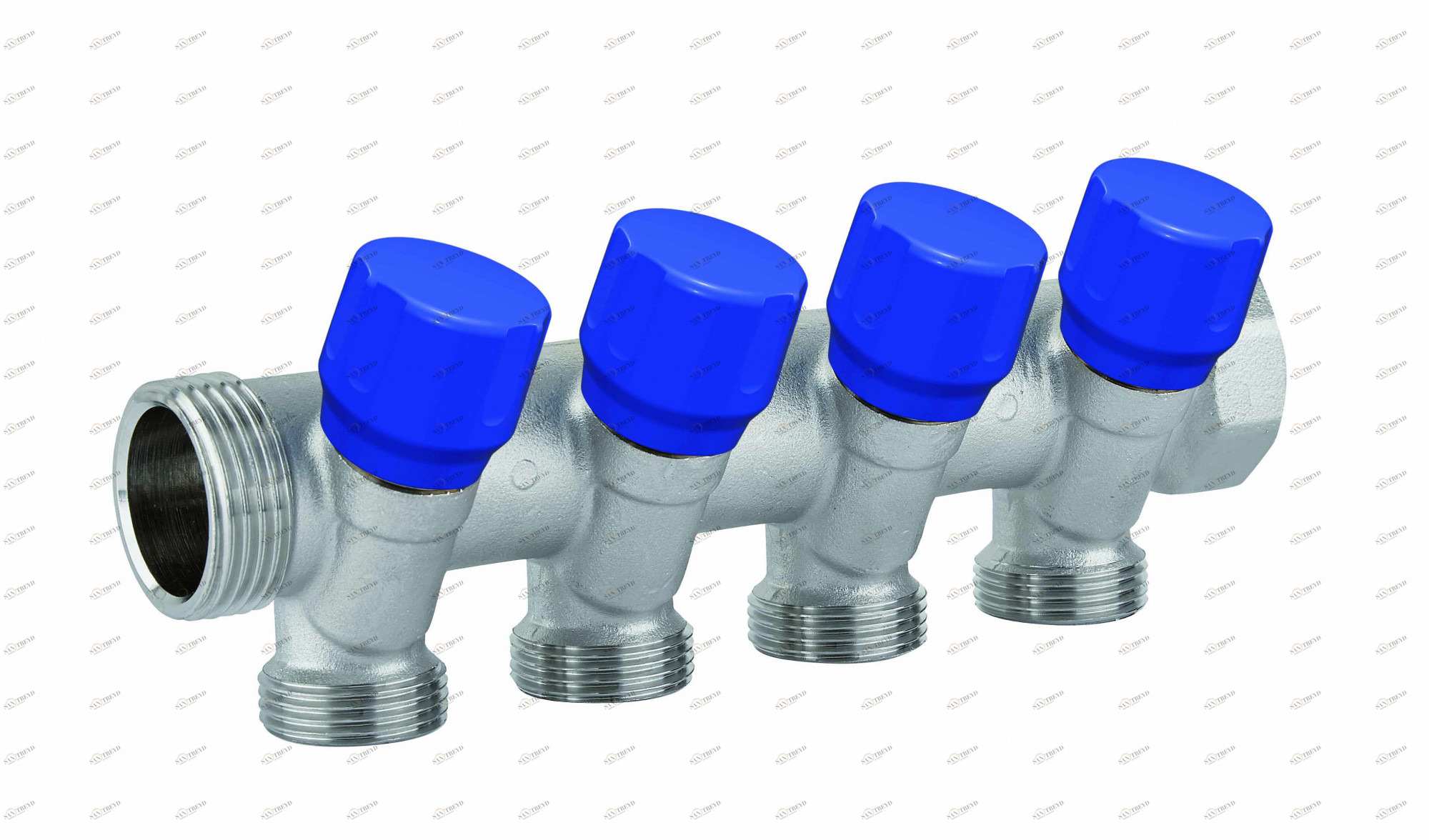 Carlo Poletti C324N00SPTB Коллектор сборный с регулировочным клапаном. 3 ответвления, межосевое расстояние 35 мм 