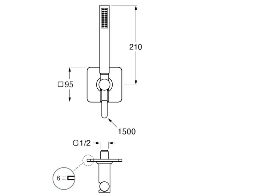 Держатель для ручного душа с водоотводом CRISTINA Rubinetterie Маяк ARCH-00000995 - Вид №2