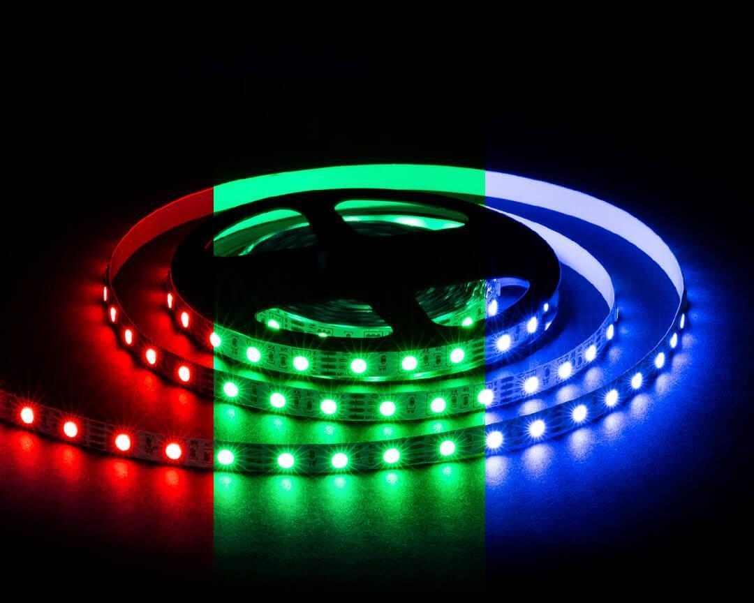 LSE-271 Светодиодная лента 14,4W/m 60LED/m 5050SMD разноцветный (RGB) 5M OGM