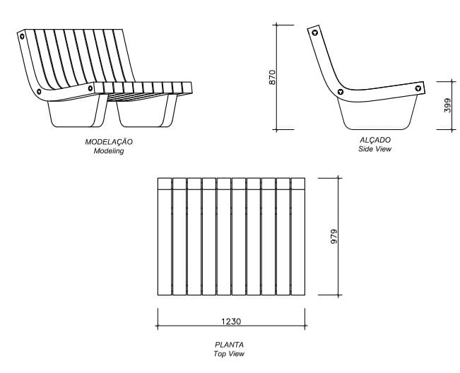 Бетонная скамья со спинкой amop Minimal ARCH-00089752 - Вид №1