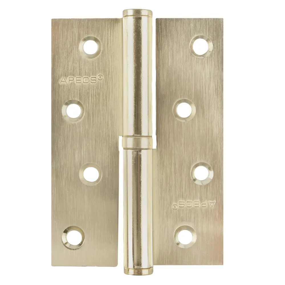 Петля левая Apecs 100x70x3 мм сталь цвет матовое золото STLM-2022801
