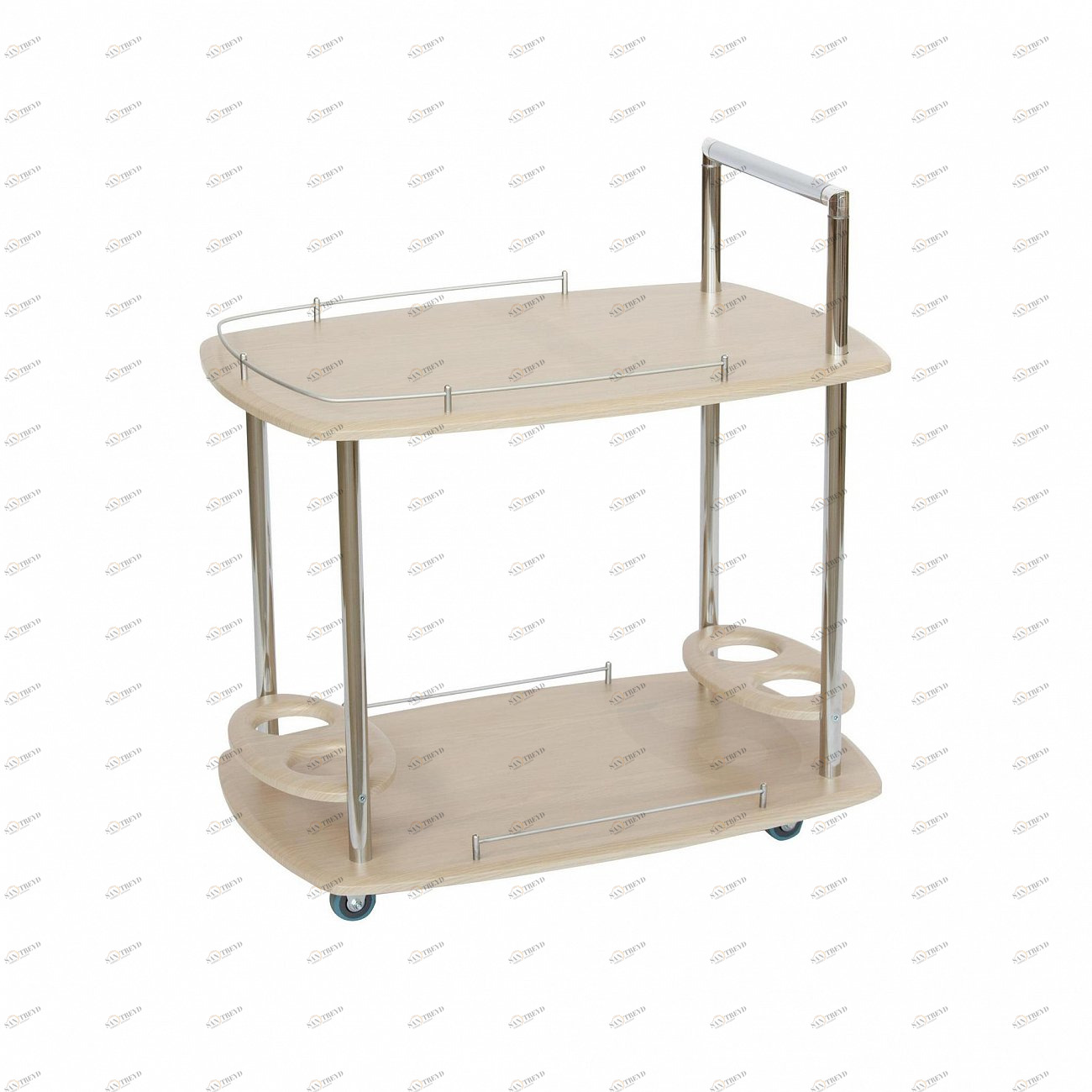 Столик сервировочный прямоугольный на колесиках дуб Leset "Эсперанс" IMPEX  00-3967368 Беленый дуб;бежевый 