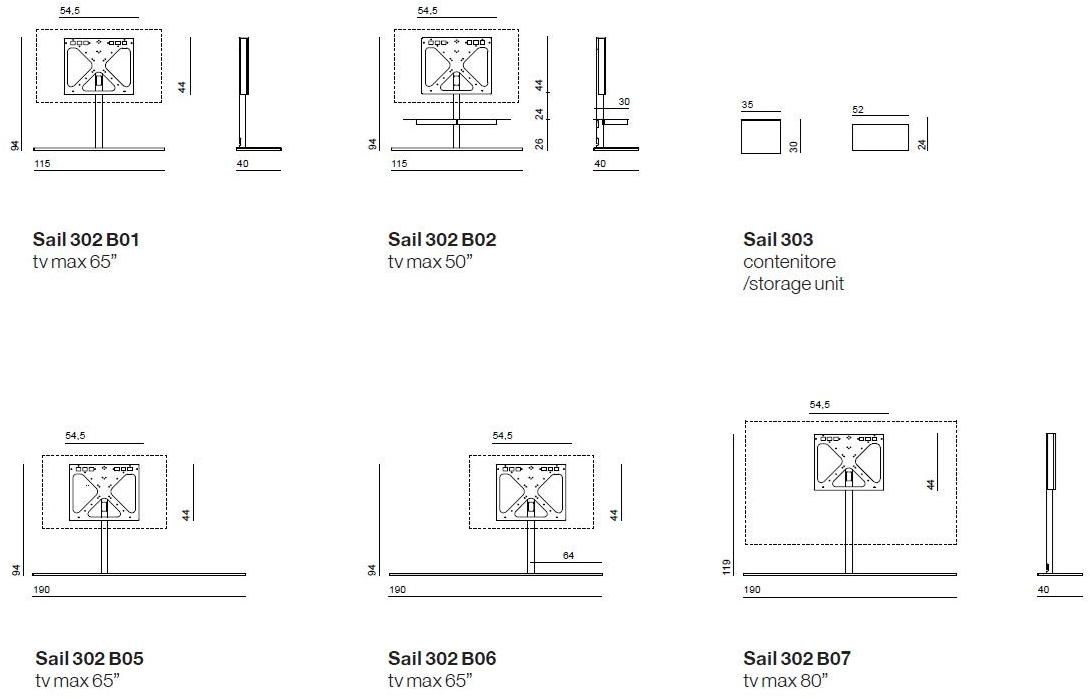 Desalto Поворотный шкаф под телевизор из стали Sail 302 - Вид №3