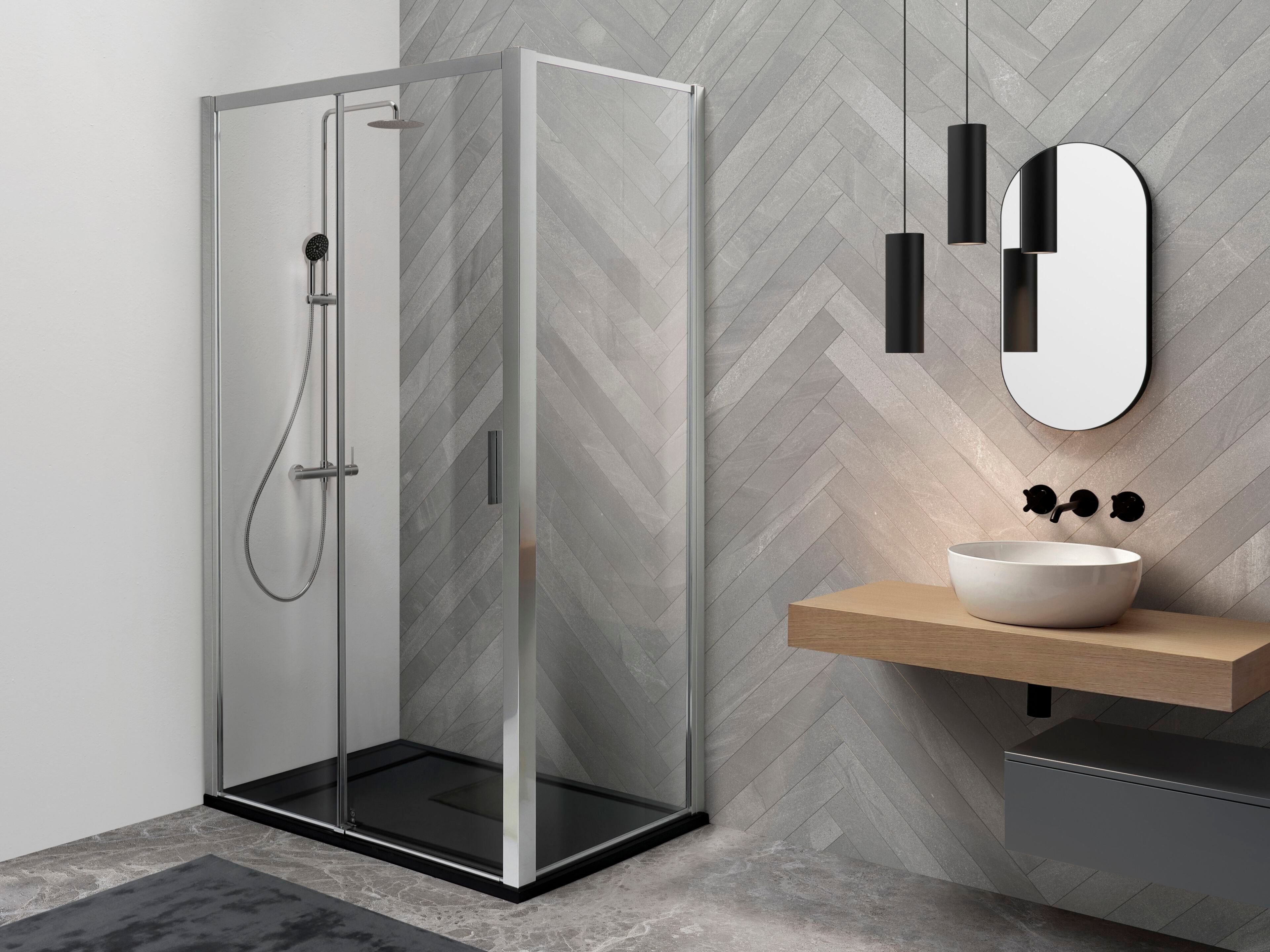 Алюминиевая и стеклянная угловая душевая кабина TAMANACO PSCQUICK ARCH-00146044