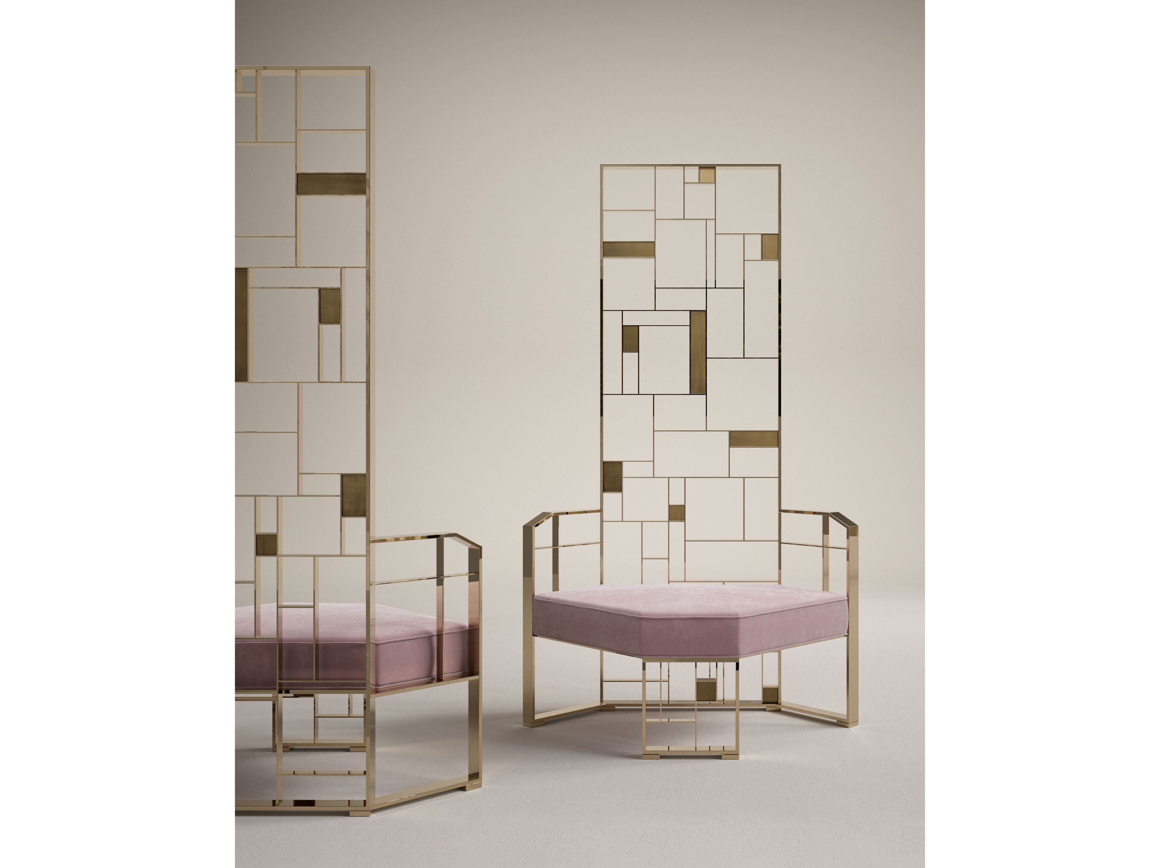Латунное кресло с высокой спинкой Galbiati Exclusive Interiors ARCH-00029144