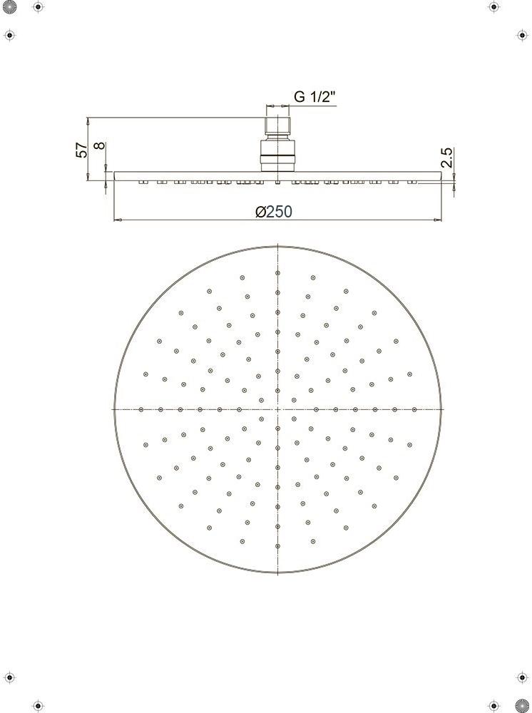Paini - 50CR759/25EBI рассеиватель для верхнего душа  - Вид №1