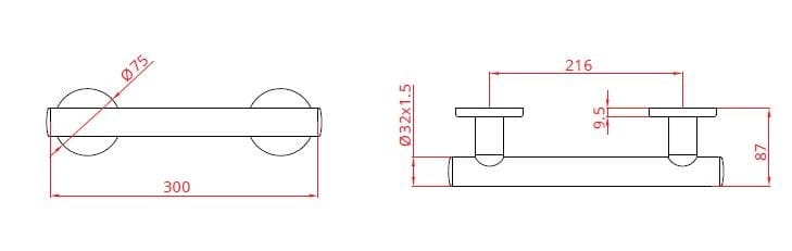 Хромированная ручка безопасности из нержавеющей стали Goman Leonardo Deluxe ARCH-00122531 - Вид №12
