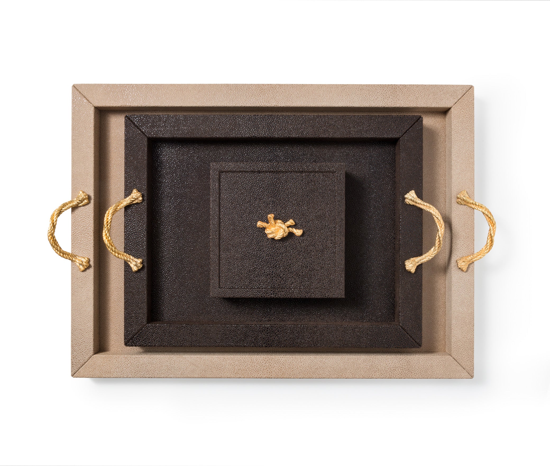 Поднос Thalia - 55,5X40,5 см / металл-хром/тканая кожа_кремовый Pinetti 00.0117.061.027 - Вид №4