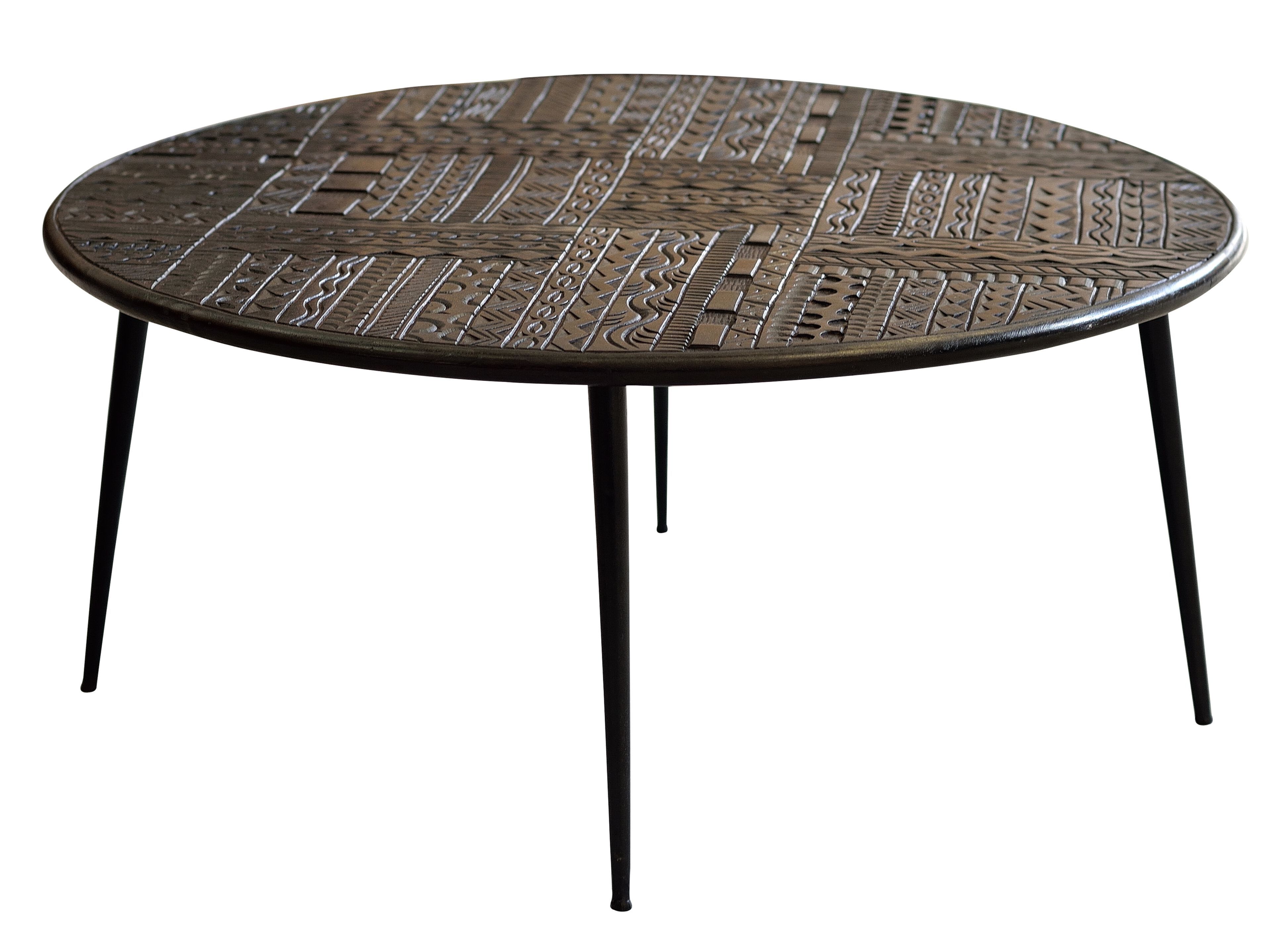Круглый журнальный столик из манго Giner y Colomer иероглиф ARCH-00127958