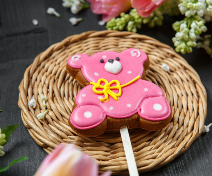 9659 Пряник Мишка розовый Вкусляндия  - Вид №1