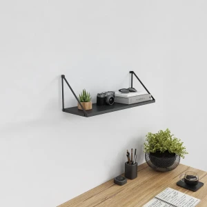 Настенная полка Бостон 60x20 см сталь цвет черный