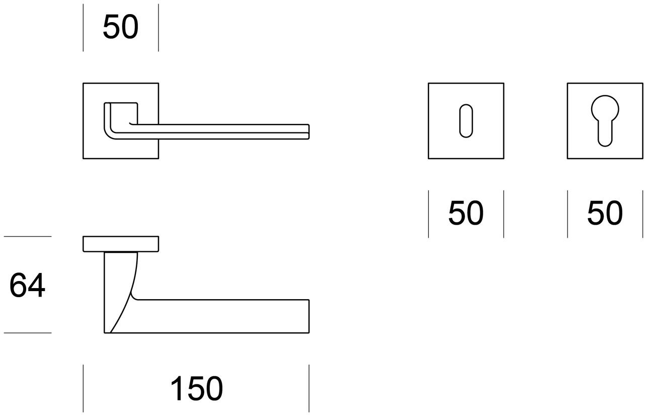 Ento Ручка на розе Edge sq 6170 - Вид №3