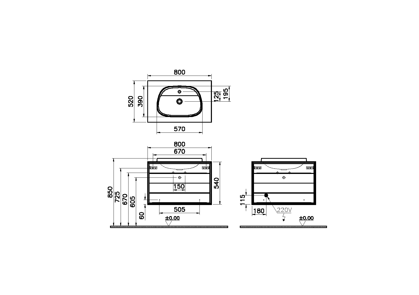 62295 Раковина Vitraglobal Frame - Вид №1