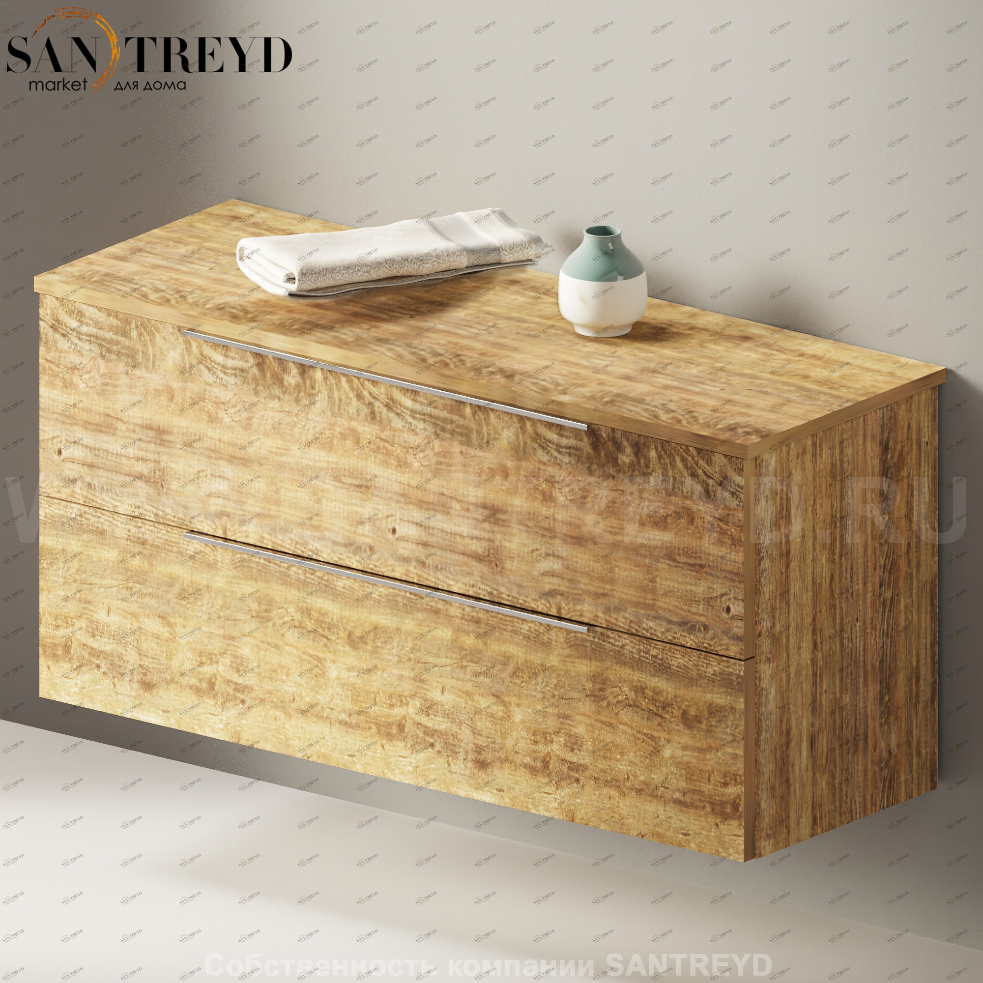 Flaminia BOX Настенная тумба 105 см с 2-мя ящиками BX436.WW Ceramica Flaminia BX436WW