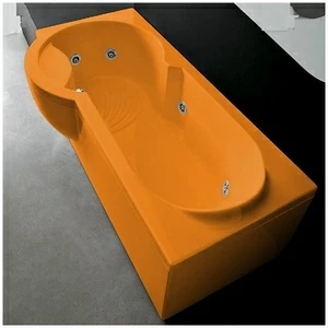 Ванна Gruppo treesse Simona V5677-SX-O оранжевая с гидромассажем прямоугольная левая