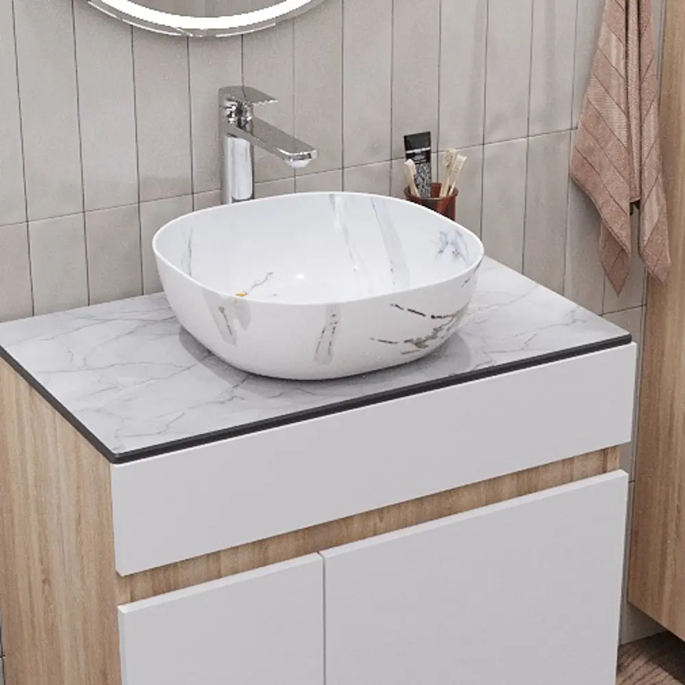 Столешница в ванную Fusion F60JP 60x47 см HPL-пластик цвет жемчужный перито 89403508 STLM-2088358 Santreyd - Вид №3