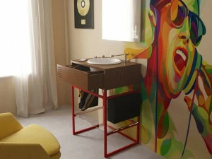 Olympia Ceramica Тумба под умывальник из железа с ящиками и полотенцесушителем Vinyl Vynilcom62