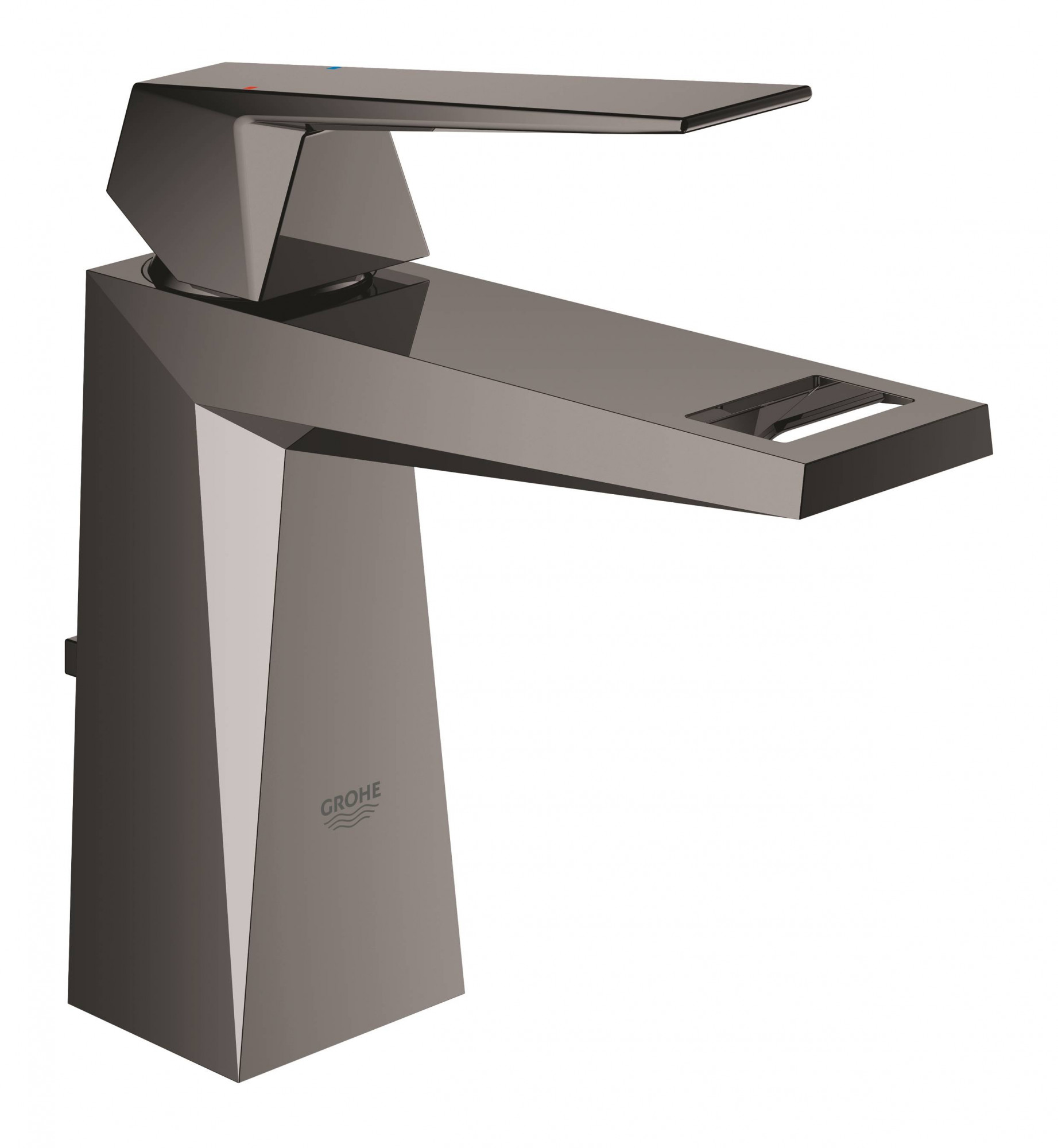 Смеситель для раковины GROHE Allure Brilliant с донным клапаном, темный графит глянец (23029A00)