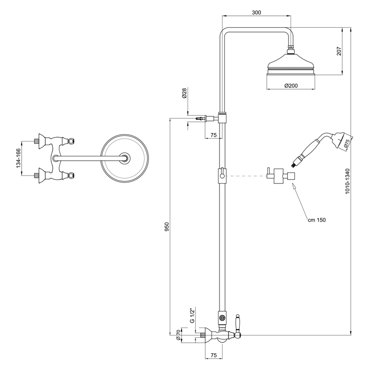 DO760405010 Душевая система Webert Dorian - Вид №1