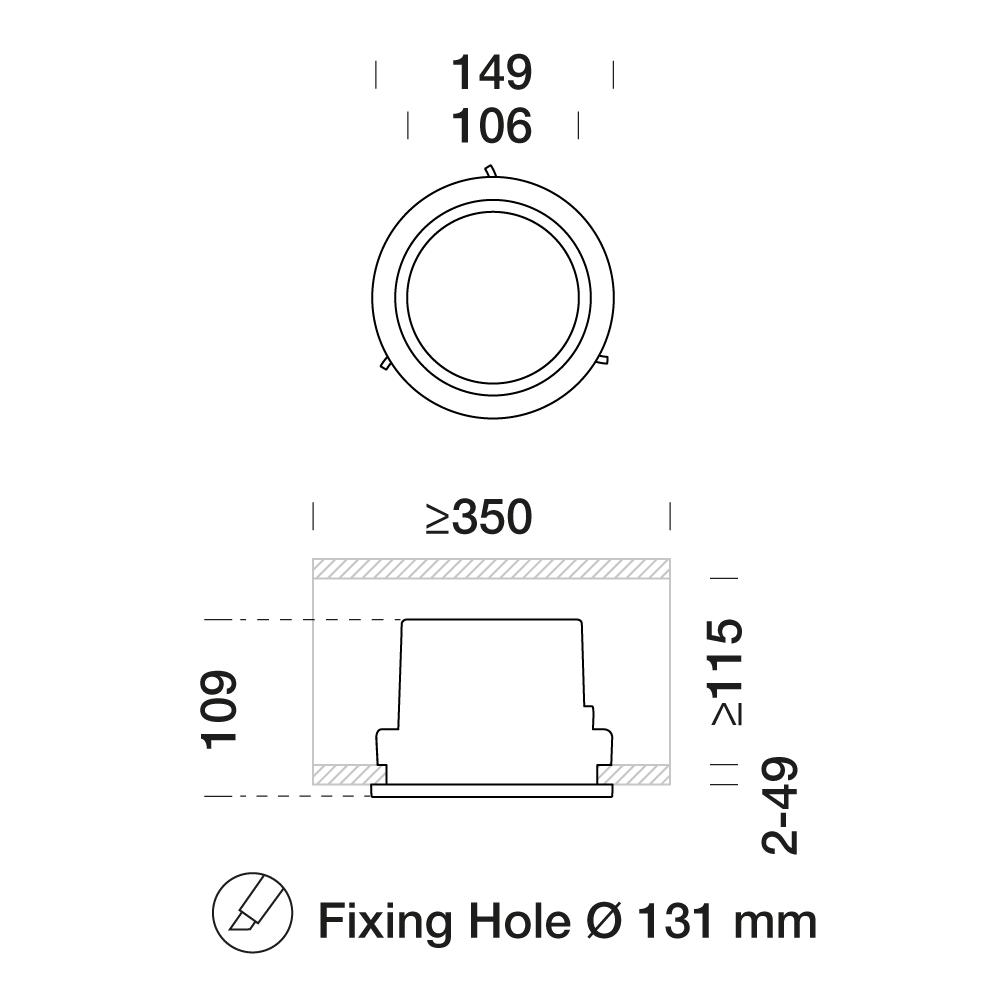 8526468 Встраиваемый в потолок светильник Platek ASTER Medium  ASTER Medium Basic - 1 COB 4000K 70°  - Вид №6