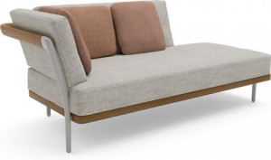 MNST1204 Сиденье с двойным концом, правое кремень teak Manutti Flex