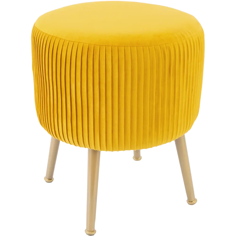 Табурет круглый мягкий Atmosphera 166595E ø35 h42 см, цвет желтый STLM-2156078