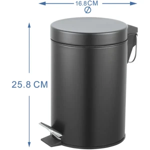 Контейнер для мусора для ванной KONSENSA Терни 3 л сталь цвет черный