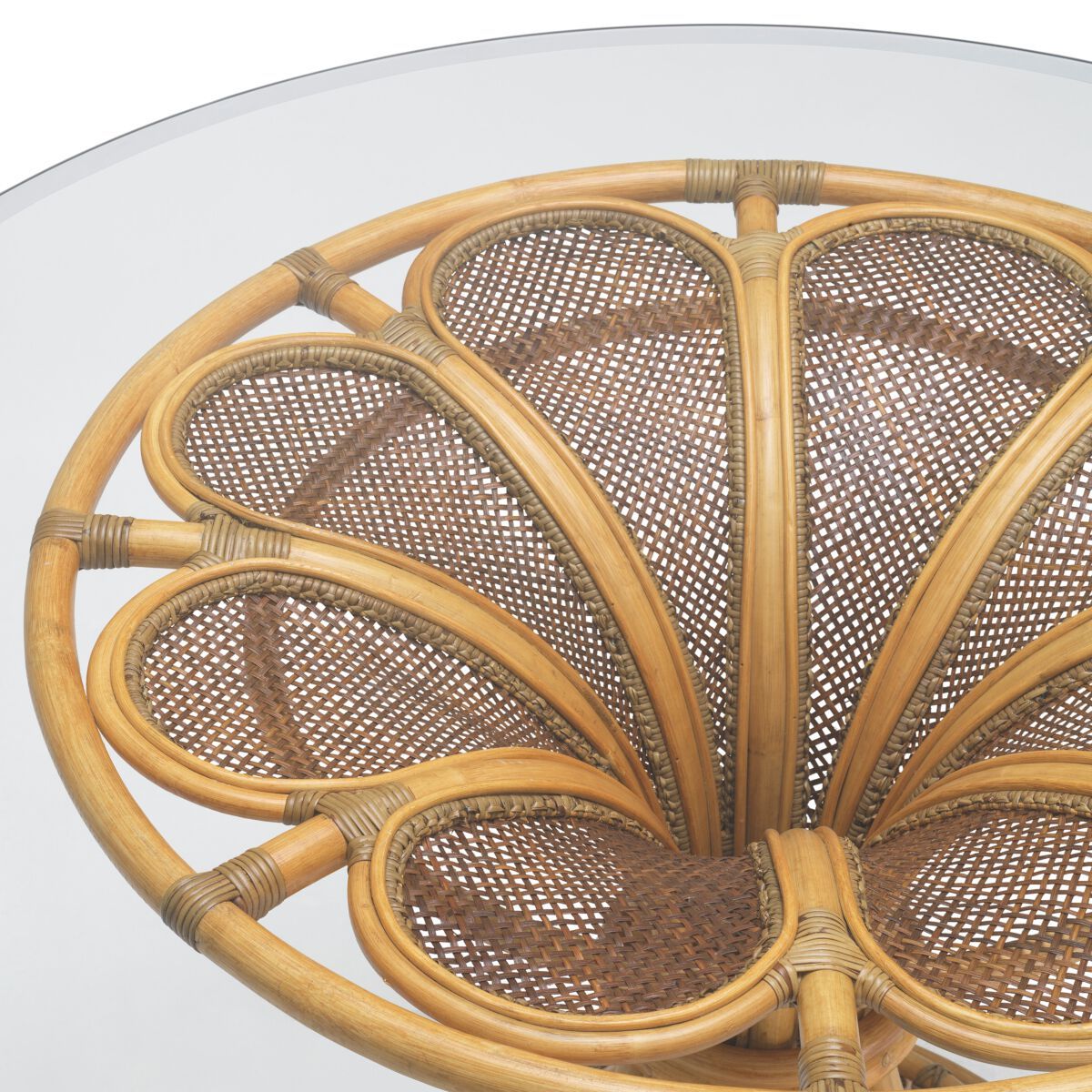 Круглый стол из ротанга и стекла с центральным основанием Eichholtz COLONY ARCH-00045444 - Вид №3