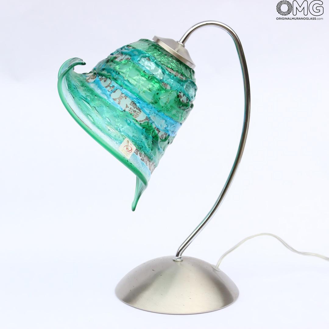 2091 ORIGINALMURANOGLASS Настольная лампа Калла из муранского стекла - сбруффи 40 см  - Вид №1