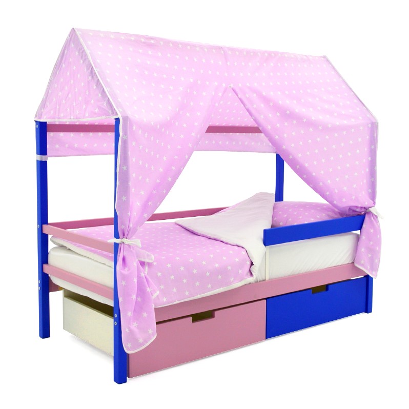 Крыша для кровати-домика текстильная Svogen звезды, фон лаванда БЕЛЬМАРКО  00-3833094 Розовый Santreyd  - Вид №2