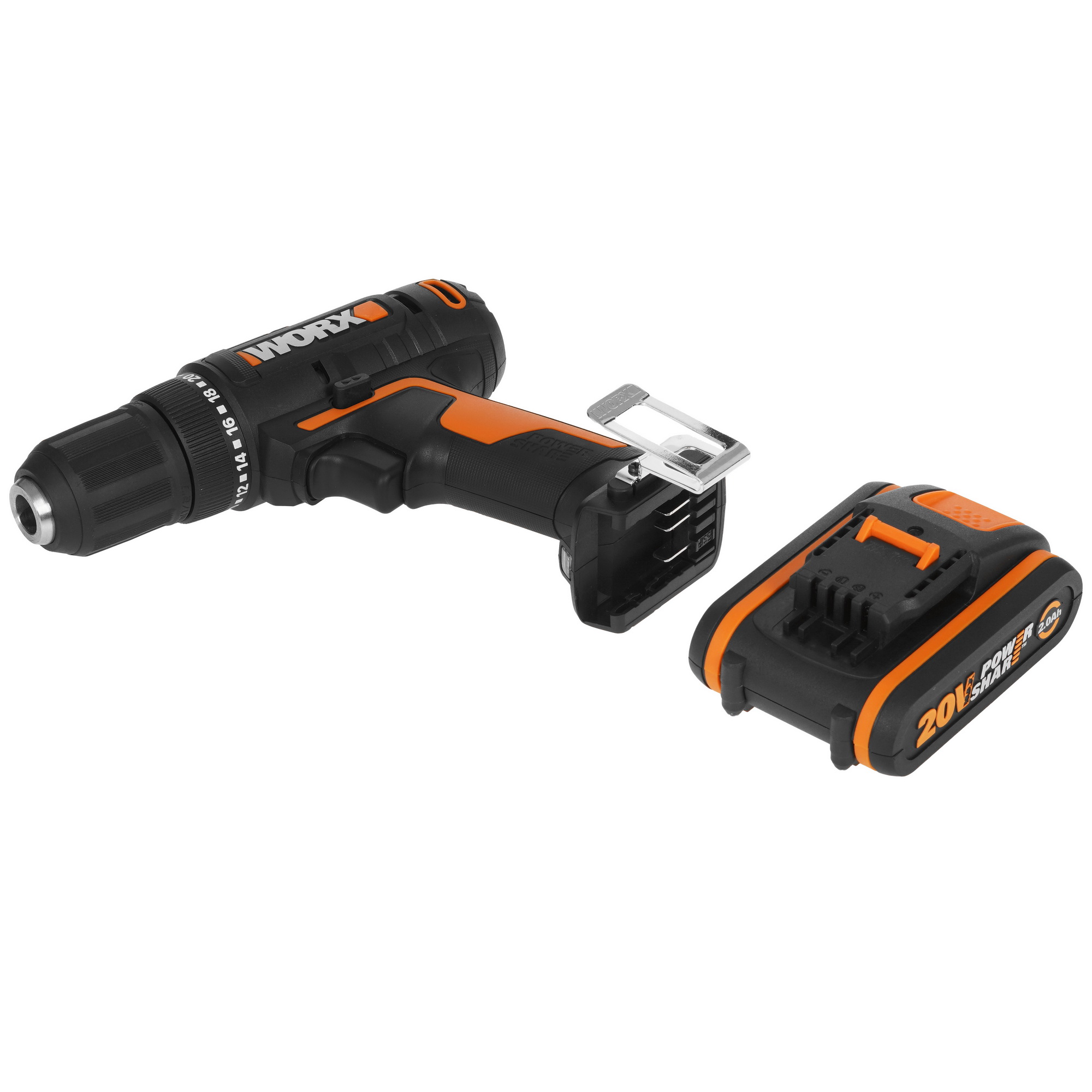 Дрель-шуруповерт Worx WX108 PowerShare 20V 9083042 STDN-0135670 - Вид №6