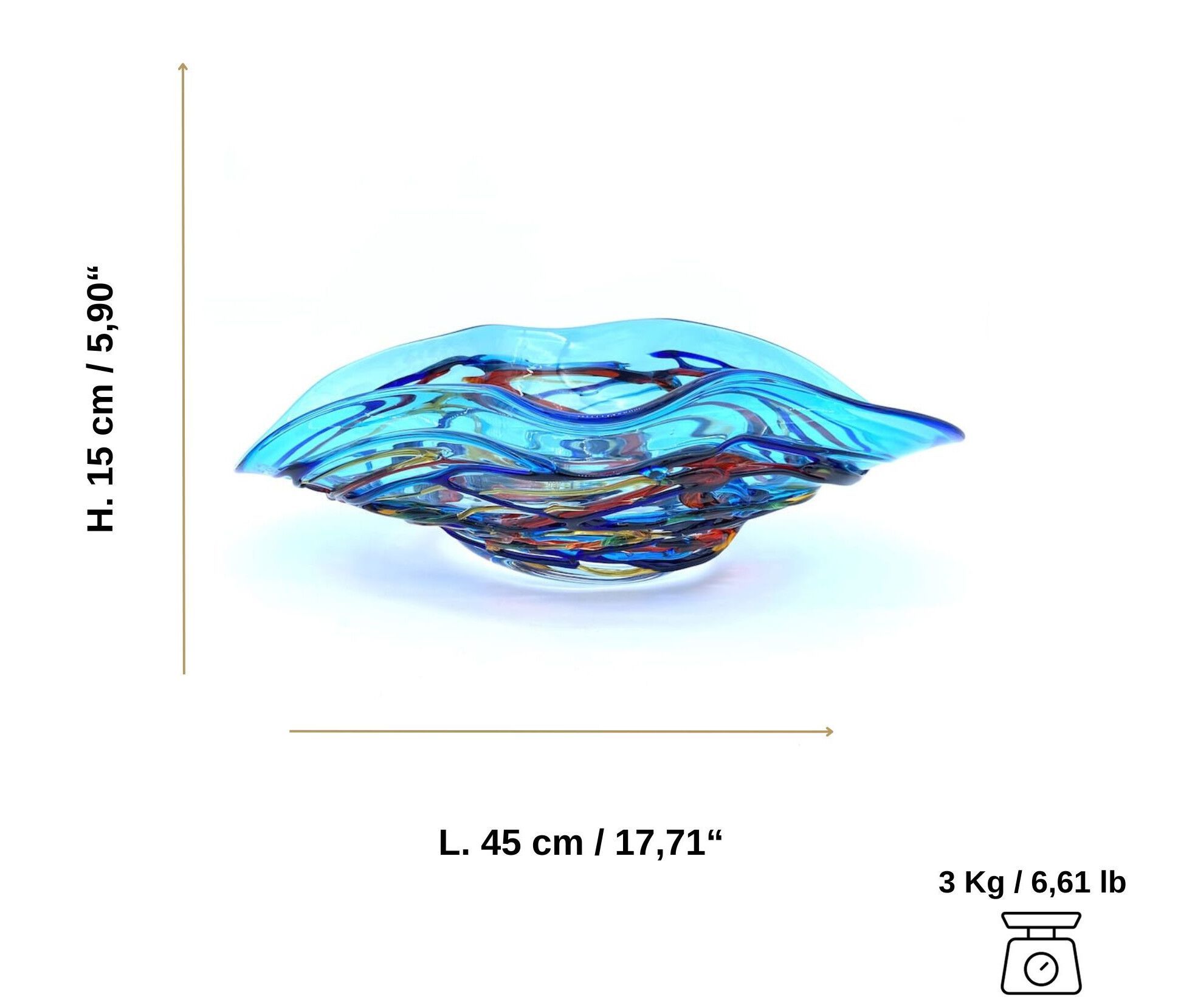 Центральные элементы из муранского стекла ручной работы YourMurano Wired Bowls ARCH-00050679 - Вид №9