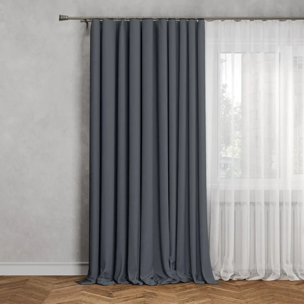 INSPIRE Arel Paris 2 - Готовая штора димаут темно-серый 140x280 см 84855308