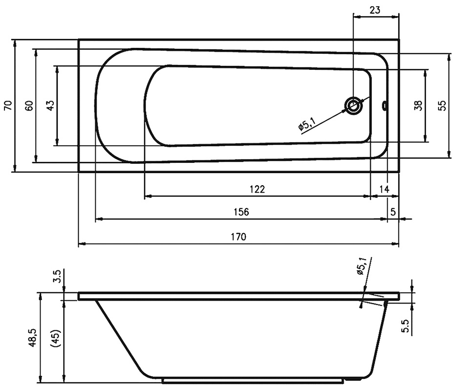 BC0100500000000 Ванна Riho Orion Santreyd - Вид №2