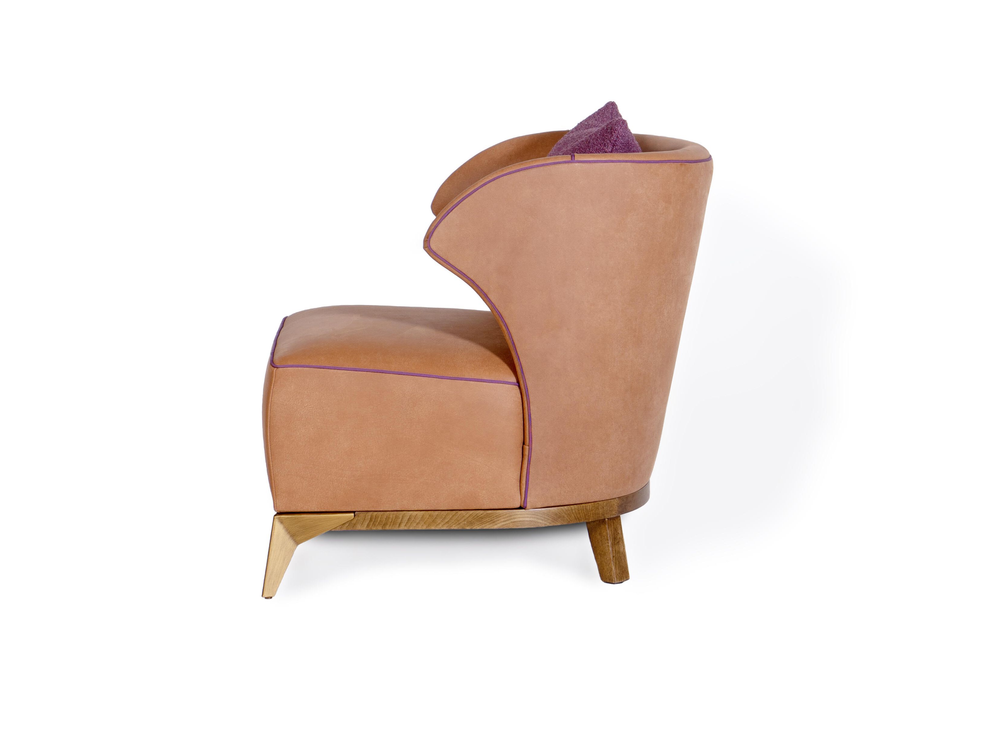 Дикий кожаный стул Mantellassi 1926 Agostina ARCH-00040728 - Вид №10