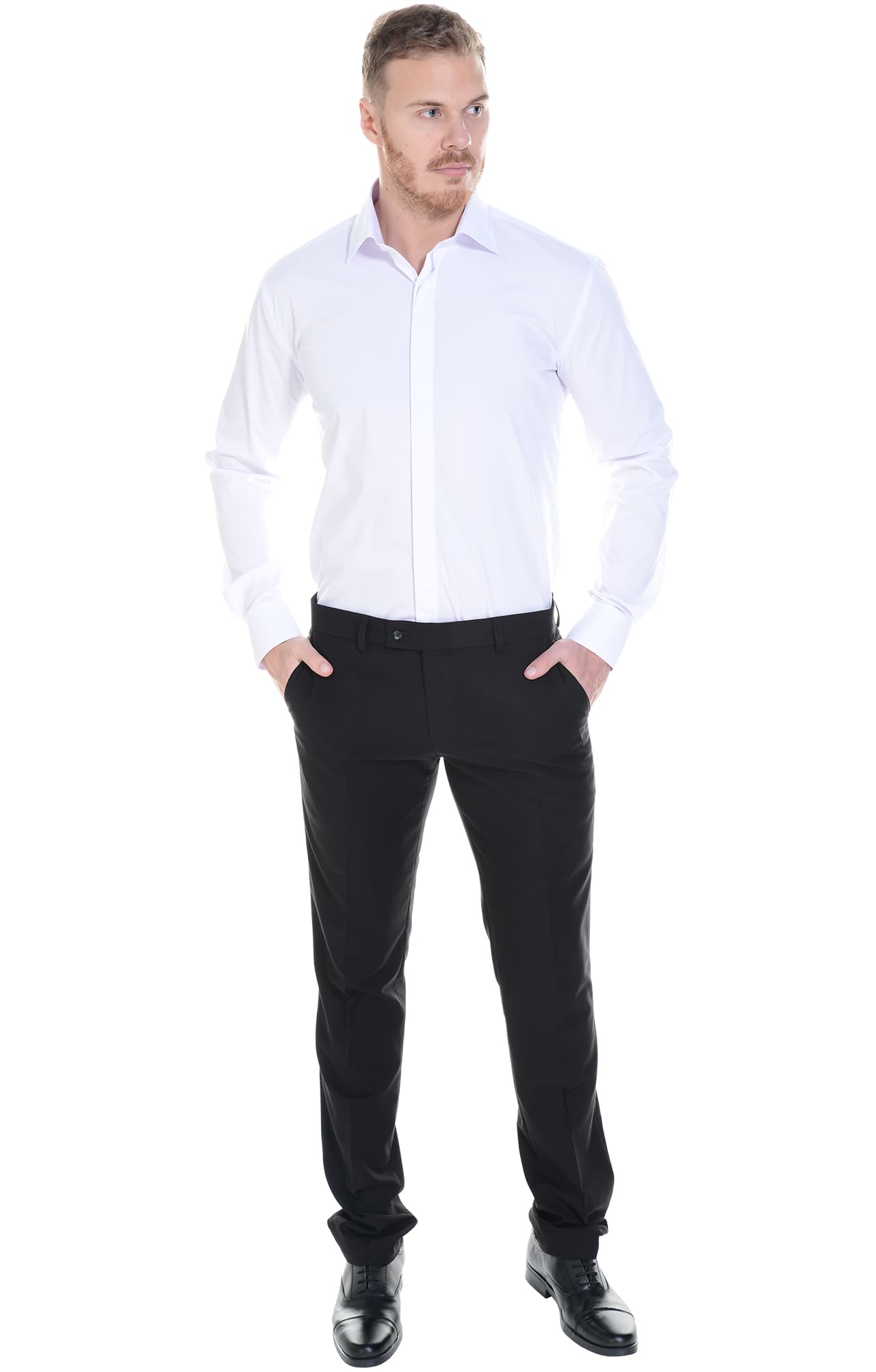 62458 Рубашка мужская  white El-Risto  Корпоративная одежда  размер 38/170-176  - Вид №24