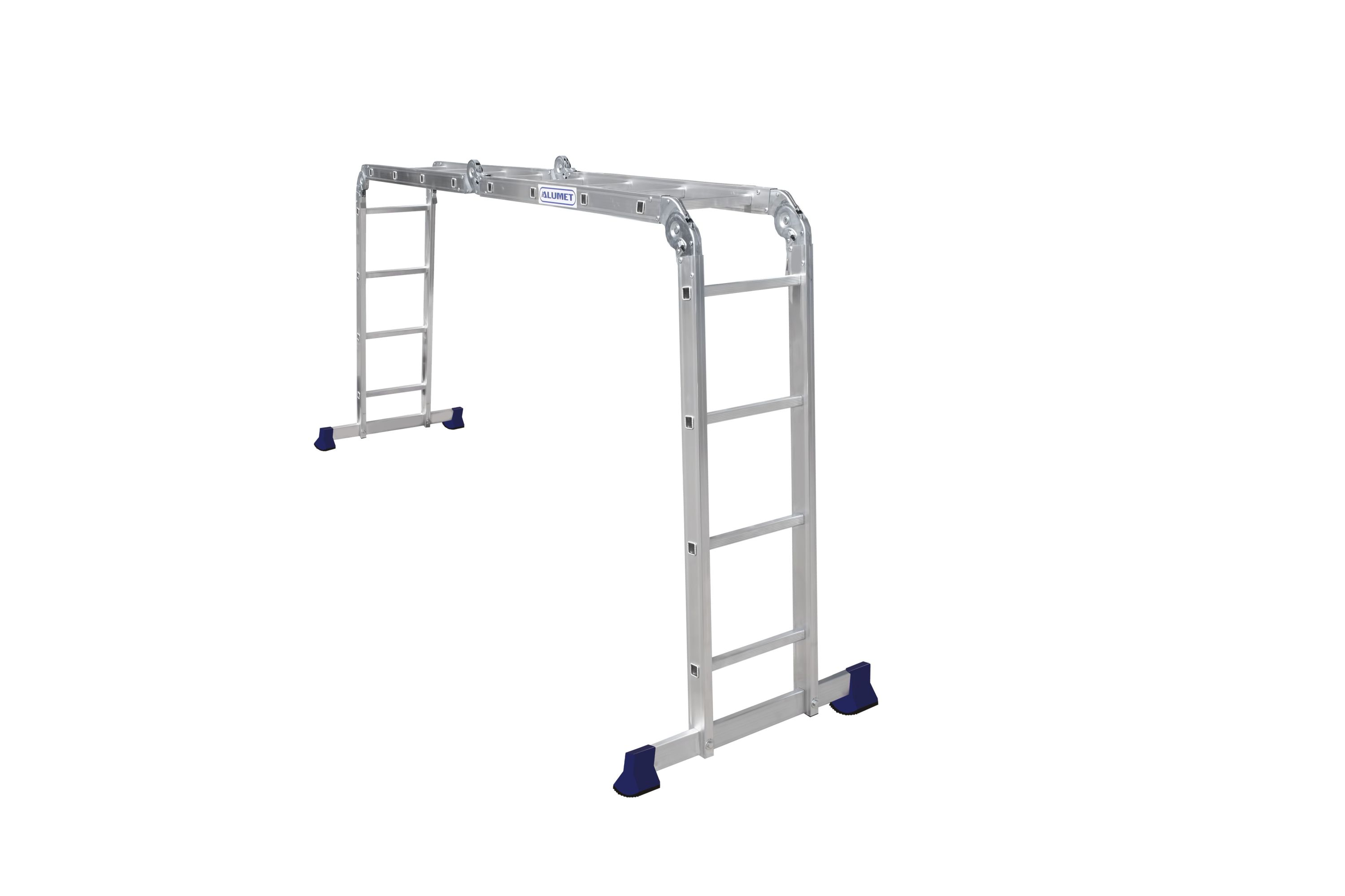 Алюминиевая четырехсекционная шарнирная универсальная лестница (трансформер) TL 4044 ALUMET 