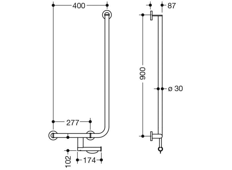 900.22.14540 угловая ручка HEWI System 900 - Вид №1