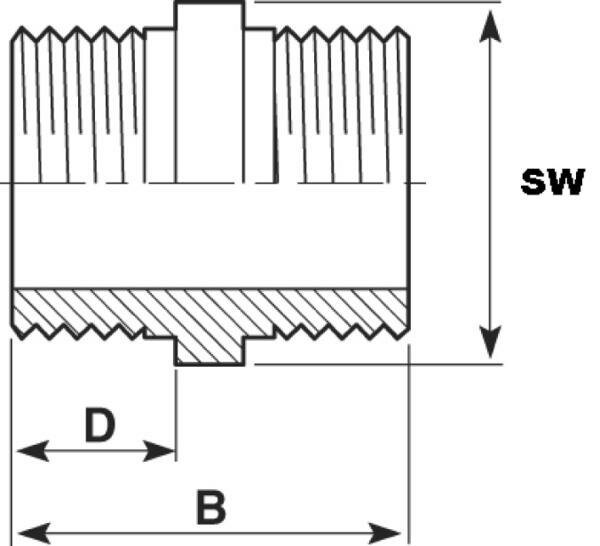 SANIT 615395 Ниппель, АБС, с конической наружной резьбой BSP  - Вид №1