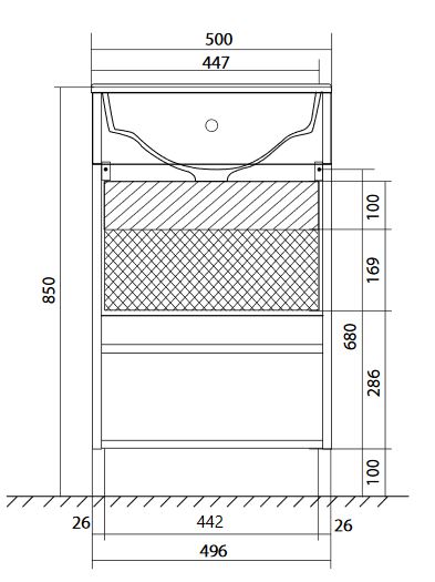 У85934 Тумба с раковиной July 50П 1д. Дуб Сонома 1 Marka JULY - Вид №7
