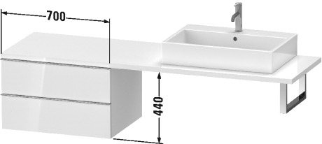 H2555902222 Шкафчик для консоли Universal consoles #H25559 700 x 548 мм Белый глянцевый декор Duravit  - Вид №1