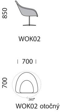 mminterier Вращающееся кресло из ткани с 4 спицами и подлокотниками Wok sun-id-1460263 - Вид №2