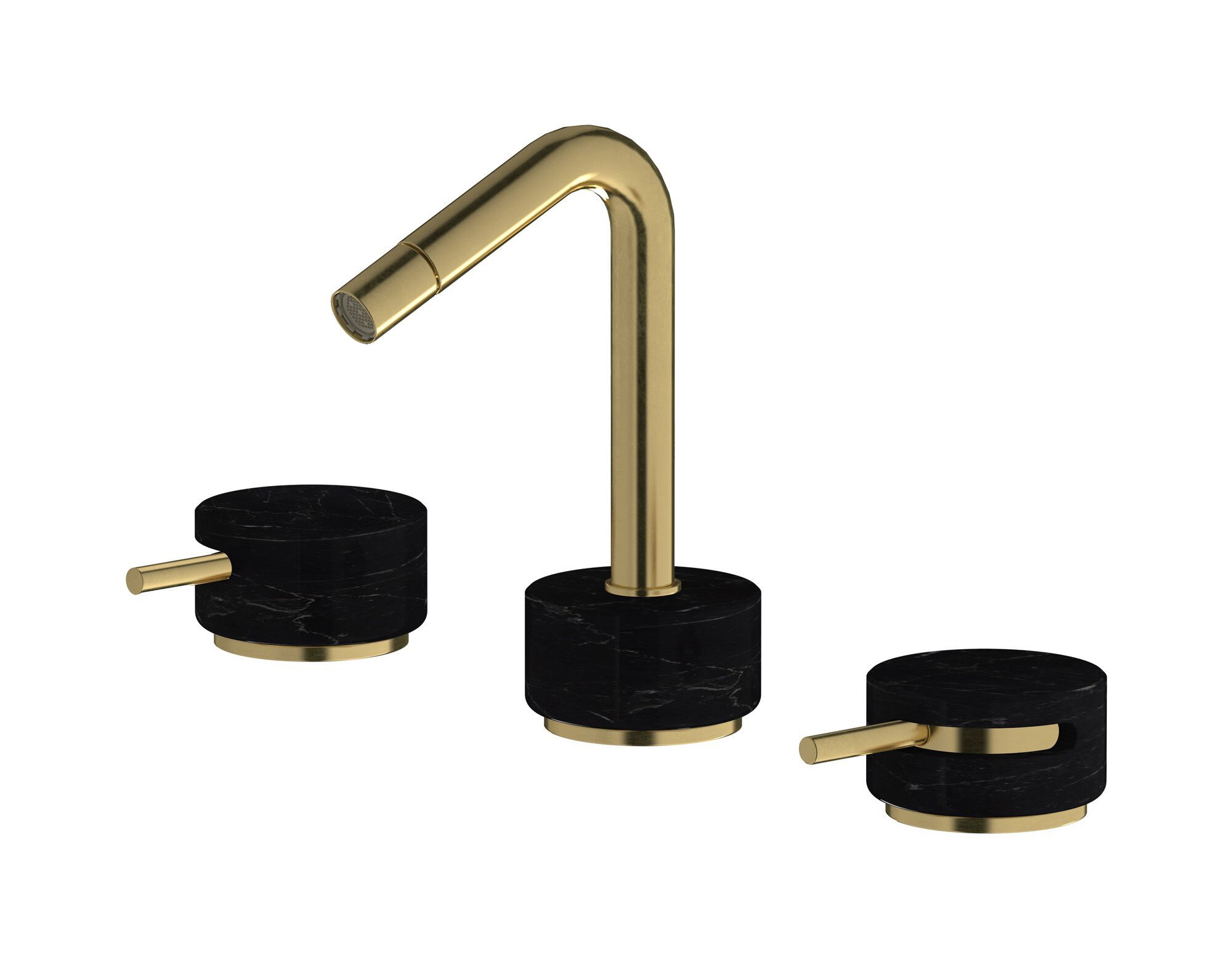 Смеситель для биде с 3 отверстиями для мраморной столешницы с автоматическим сливом IB мрамор + мрамор Elle ARCH-00121920 - Вид №13