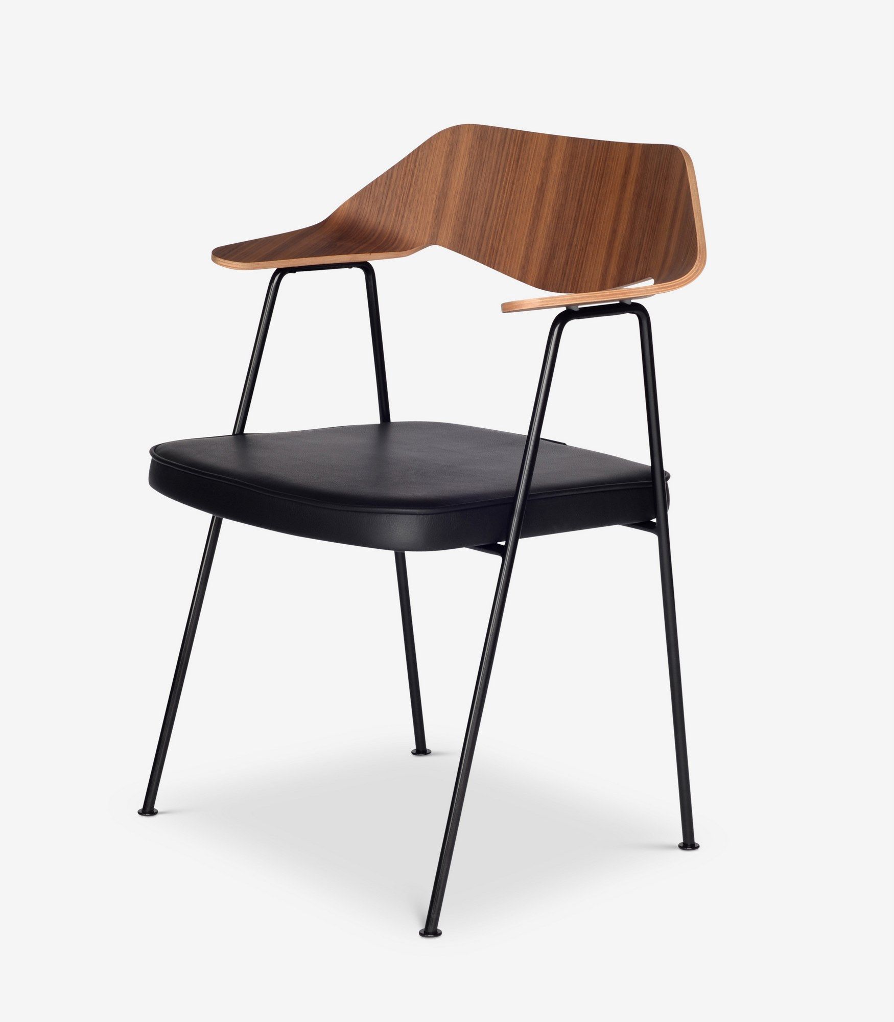 Стул с подлокотниками из кожи и шпона Case 675 ARCH-00046033 - Вид №3