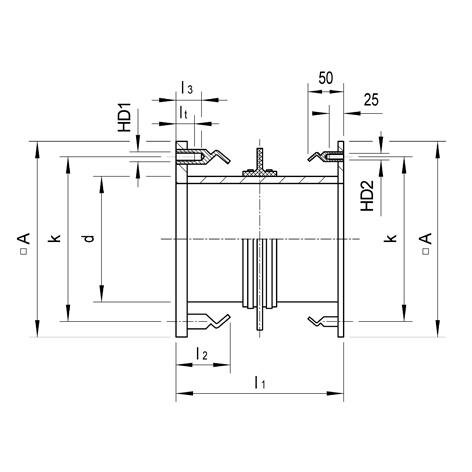 SANIT 73501501020 Встраиваемый PP, прямой односторонний фланец мембраны зажимного кольца, втулки анкеров V4A  - Вид №1